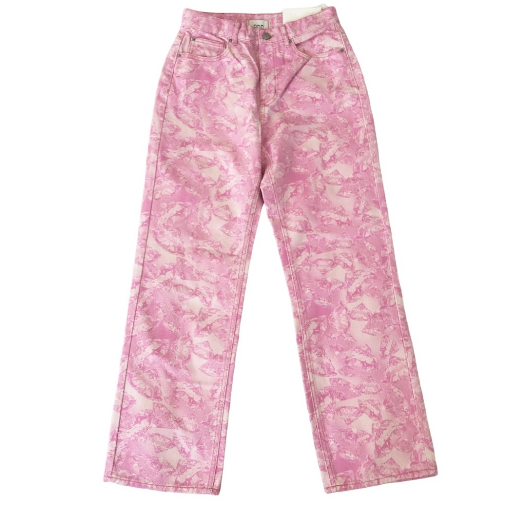NWT Urban Outfitters BDG High Waisted Cowboy Jean Pink Diamond Jewels Print 28